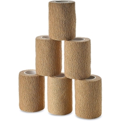 MEDCA Self Adherent Wrap - Bulk Pack Of 6, Athletic Tape Rolls And Sports Wraps, Self Cohesive Non-Woven Adhesive Bandage (3 In X 5 Yards) for Ankle
