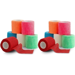 MEDCA 12 Pack, Self Adherent Cohesive Tape - 2” X 5 Yards, Self Adhesive Bandage Rolls And Vet Wrap, Sports Athletic Wraps for Elbow Ankle, Wrist