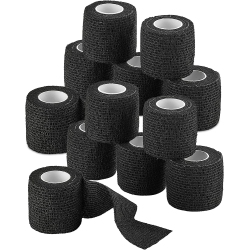 MEDCA Self-Adherent Cohesive Bandage - 12 Pack Bulk | Self-Adhering Medical Wrap | 2" Wide X 5 Yards Athletic Sports Tape Sweat & Water Resistant