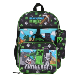 BIOWORLD Minecraft Adventure Mode 5 Piece Kids 16" Backpack Set