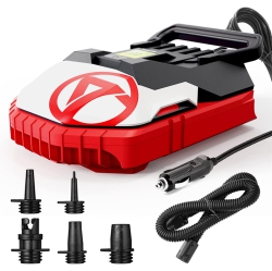 WINGOMART Electric Paddle Board Pump Up to 20Psi Electric Air Pump for Inflation And Deflation W/ Auto-Off Feature, 12V Dc Car W/ 5 Nozzles For