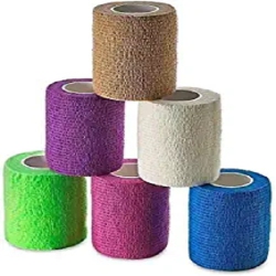 MEDCA Self Adherent Wrap - Bulk Pack Of 6, Athletic Tape Rolls And Sports Wraps, Self Cohesive Non-Woven Adhesive Bandage (3 In X 5 Yards) for Ankle