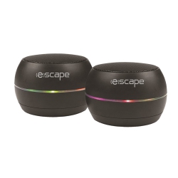 HAUZ Escape - Set Of 2 Wireless Speakers With Led Lighting, Fm Radio And Microphone In Black