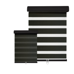 HAUZ 2284Wdcofcd - 22" X 84" Alternating Shade Window Shade, Cordless, Wood Grain Dark Oak