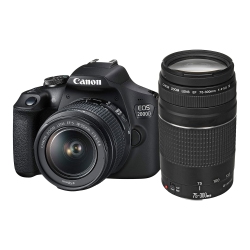 CANON Eos 2000D Rebel T7 Ef18-55MM + Ef 75-300MM Double Zoom Lens Kit