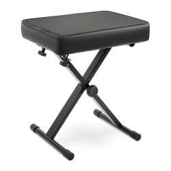 PYLE Adjustable Padded Keyboard X Bench With Three Holes On Each Leg, 4 Non-Slip Rubber Feet, Designed to Fit Users And Playing Styles