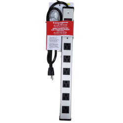 WELLSON Wpb-16 3Ft 6 Outlet Metal Power Bar 1875W