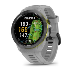 GARMIN Approach S70 Ceramic Bezel With Powder Gray Silicone Band - Case Size 42 MM In Black