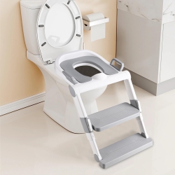 LIVINGBASICS Folding Toddler Potty Training Toilet Seat With Step Stool Ladder & Soft Cushion