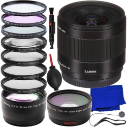 PANASONIC Leica Dg Summilux 9MM F/1.7 Asph. Lens H-X09 - 14PC Accessory Bundle