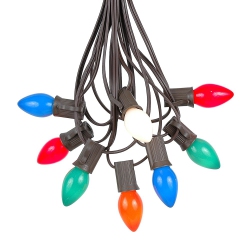 NOVELTY LIGHTS LLC Novelty Lights C7 Ceramic Christmas Lights Set - Indoor/outdoor Christmas Light String – Opaque Christmas Bulbs – Outdoor