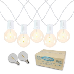 NOVELTY LIGHTS LLC Novelty Lights G40 Led Patio String Light Sets, Warm White, Weather Resistant And Shatterproof Replaceable Plastic Globe Bulbs