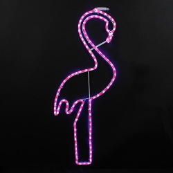 NOVELTY LIGHTS LLC Novelty Lights Led Flamingo Rope Light Motif Sculpture, Tropical Decorations In Pink