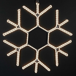 NOVELTY LIGHTS LLC Novelty Lights Christmas Snowflake Incandescent Rope Light Sculpture, Frosted In White