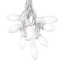 NOVELTY LIGHTS LLC Novelty Lights 100' C9 Ceramic Christmas String Light Set, Outdoor Christmas Light String, Opaque Christmas Bulbs, Roofline Light