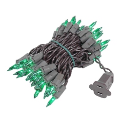 NOVELTY LIGHTS LLC Novelty Lights 11 Feet 50 Mini Christmas Lights Wire String, Traditional Vintage Christmas Light, 2.5 Inch Spacing