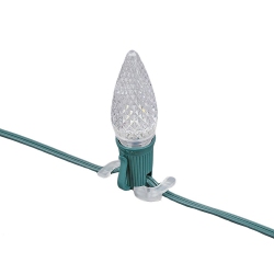 NOVELTY LIGHTS LLC Novelty Lights 39025 Surface Mount Christmas Light Clip, C7/c9 Base, Flat Surface Facia Mount, 100 Pack