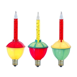 NOVELTY LIGHTS LLC Novelty Lights Replacement Bubble Lights 3 Pack, Vintage Glass Holiday Bulbs With Flowing Liquid, 5 Watts Each, C7/e12 Base