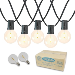 NOVELTY LIGHTS LLC Novelty Lights G40 Led Patio String Light Sets, Warm White, Weather Resistant And Shatterproof Replaceable Plastic Globe Bulbs