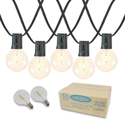 NOVELTY LIGHTS LLC Novelty Lights G40 Led Patio String Light Sets, Warm White, Weather Resistant And Shatterproof Replaceable Plastic Globe Bulbs