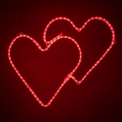 NOVELTY LIGHTS LLC Novelty Lights Led Valentine's Day Heart Rope Light Motif Sculpture, Valentine's Day Decoration In Red
