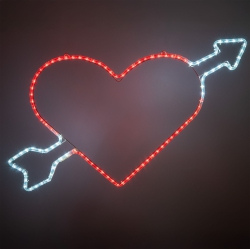 NOVELTY LIGHTS LLC Novelty Lights Led Valentine's Day Heart Rope Light Motif Sculpture, Valentine's Day Decoration In Red