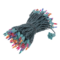 NOVELTY LIGHTS LLC Novelty Lights 50 Feet 100 Bulbs Traditional Incandescent Mini Lights Wire \w 6" Spacing, Commercial Grade And Ul Listed For