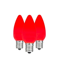 NOVELTY LIGHTS LLC Novelty Lights 25 Pack C9 Ceramic Style Led Christmas Lights, Opaque Replacement Bulbs \w E17 Base, Shatterproof Plastic, 3