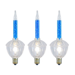 NOVELTY LIGHTS LLC Novelty Lights Replacement Glitter Bubble Lights 3 Pack, Vintage Glass Holiday Bulbs \w Flowing Glittery Liquid, 5 Watts Each