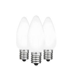 NOVELTY LIGHTS LLC Novelty Lights 25 Pack C7 Ceramic Style Led Christmas Lights, Opaque Replacement Bulbs \w E12 Base, Shatterproof Plastic, 3