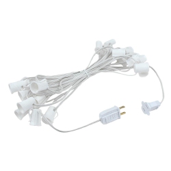 NOVELTY LIGHTS LLC Novelty Lights C9 Light Stringer \w 25 Sockets- Indoor/outdoor Stringer for Christmas, Wedding Decor, Patios, & More - C9/e17
