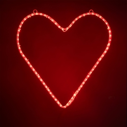 NOVELTY LIGHTS LLC Novelty Lights Led Valentine's Day Heart Rope Light Motif Sculpture, Valentine's Day Decoration In Red