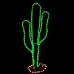 NOVELTY LIGHTS LLC Novelty Lights Led Green And Cactus Rope Light Motif Sculpture, Southwestern Desert Decorations In Yellow