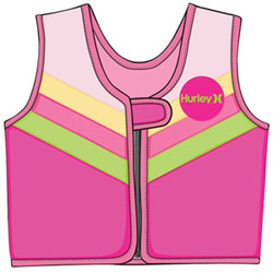 Hurley Neoprene Zip Up Swim Training Vest - Pink