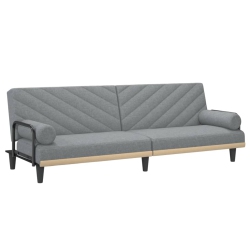 VIDAXL Sofa Bed With Armrests Light Fabric In Grey