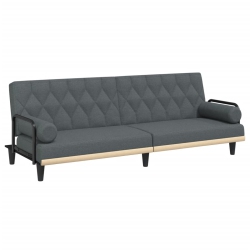 VIDAXL Sofa Bed With Armrests Dark Fabric In Grey