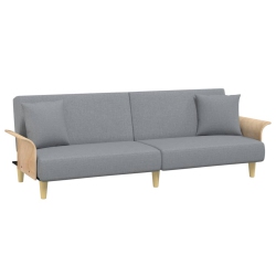 VIDAXL Sofa Bed With Armrests Light Fabric In Grey