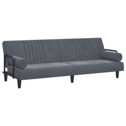 VIDAXL Sofa Bed With Armrests Dark Velvet In Grey