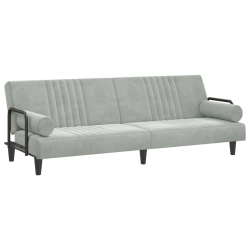 VIDAXL Sofa Bed With Armrests Light Velvet In Grey