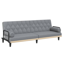 VIDAXL Sofa Bed With Armrests Light Fabric In Grey