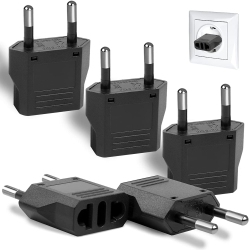 TEDLIN 6 Pack Of European Travel Plug Adapter Us Ca to Europe Plug Adapter Outlet Converter Us / Ca to Most Of Europe Eu Spain Germany France Italy