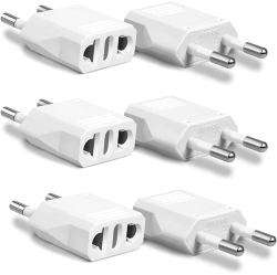 TEDLIN European Travel Plug Adapter USB-C for Us & Ca to Most Of Europe, Spain, Germany, France, Italy, Israel - 6 Pack