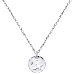 LE REVE SILVER Le Reve Collection Cross Cut-Out Pendant On 15.5" Sterling Chain