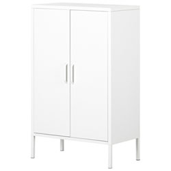 Crea 41.5" 3 Shelf Metal Accent Cabinet - Pure White