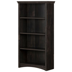 Gascony 57.5" 4 - Shelf Laminated Particleboard Bookcase - Rubbed Black