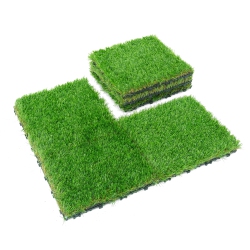 CAPHAUS Artificial Grass Turf Tiles for Patio, Self-Draining Interlocking Fake Faux Grass Pet Turf for Dog Potty Training, 12” X 12” Per Piece &