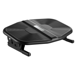 DESKY Rippled Foot Rest – Textured Tilting Platform +/-20° Incline With Anti-Skid Base And Massage Surface In Black
