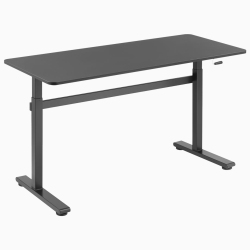 DESKY Zero Manual Sit-Stand Desk - Crank Lift Up to 46.1", Manual Height Adjustable Sturdy Steel Frame Levelling Feet - In Black