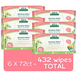 Aleva Naturals Bamboo Baby Sensitive Wipes - 432 Wipes
