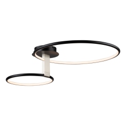 ARTCRAFT LIGHTING Halo Collection Integrated Led Semi-Flush Mount In Black